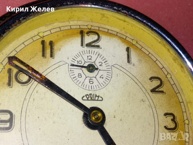 PRIM MADE IN CZECHOSLOVAKIA Стар МЕХАНИЧЕН КОЛЕКЦИОНЕРСКИ ЧЕХОСЛОВАШКИ БУДИЛНИК - ПРИМ 43685, снимка 2 - Антикварни и старинни предмети - 44549179