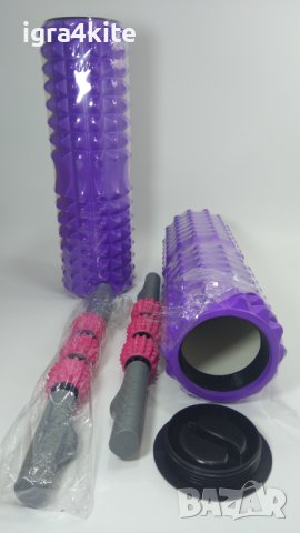 ГОЛЕМИ 2в1 Фоумролер + масажен стик 45x14 Foam roller, снимка 4 - Йога - 40841865