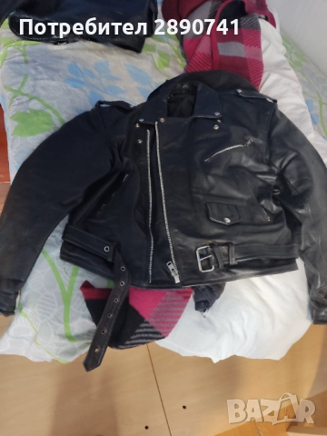 Две запазени мъжки рокерски яакета от естествена кожа размер L, снимка 5 - Якета - 52919298