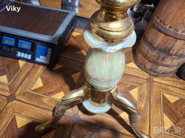 Стара месингова поставка с три крака, снимка 10 - Антикварни и старинни предмети - 51583132