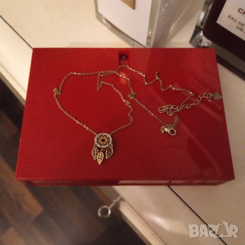 Сребърно позлатено сиджирче с висулка , снимка 2 - Колиета, медальони, синджири - 41659096