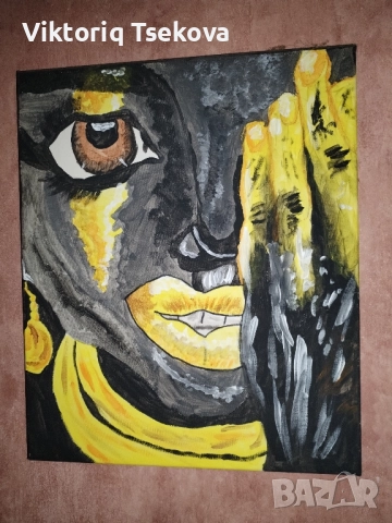 Картина за стена .Чернокожа жена със злато .