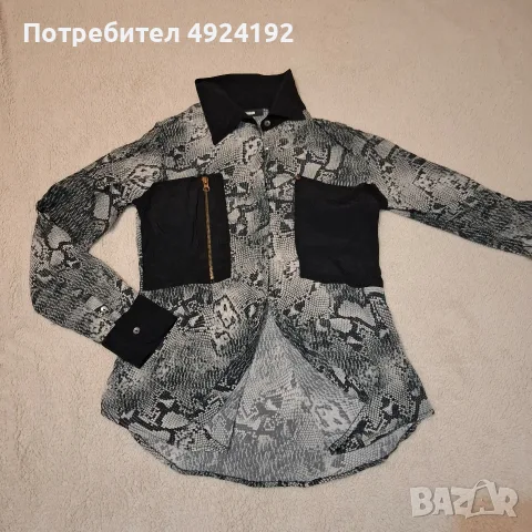 Дамска Риза сив принт, снимка 6 - Ризи - 56144365