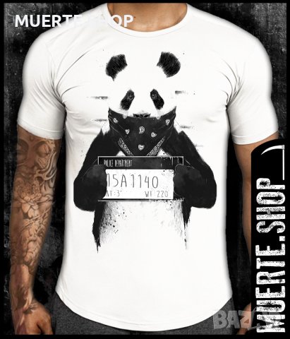Тениска с щампа PANDA MUGSHOT, снимка 1