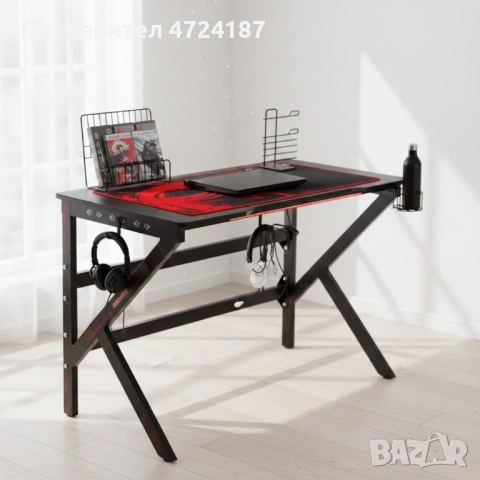 Геймърско компютърно бюро с RGB LED осветление, снимка 2 - Бюра - 53291628