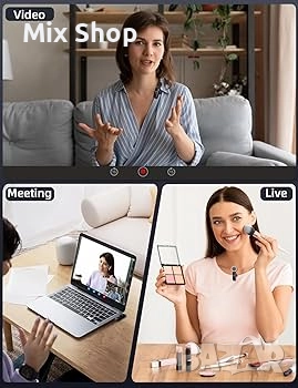 Безжичен лавалиер микрофон, предаване от 30 метра, всепосочен звук, съвместим с iPhone и Android, снимка 8 - Друга електроника - 52145428