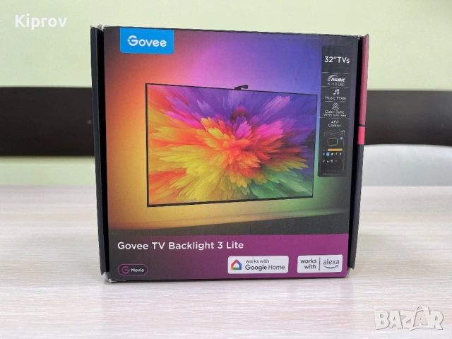 📺 Govee TV Backlight 3 Lite – LED подсветка за телевизор до 32″ с камера (употребявана, с кутия)