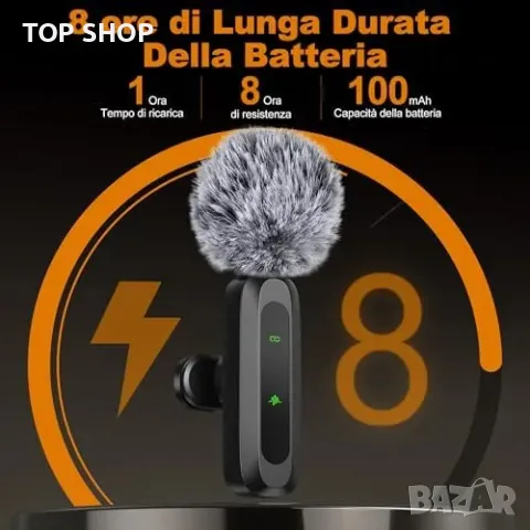 Нов Професионален безжичен микрофон с LED дисплей - iOS и Android, снимка 3 - Слушалки и портативни колонки - 49804765