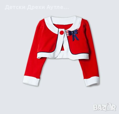 Нови дестки рокли на точки с болеро – червено и тъмносиньо, снимка 2 - Детски рокли и поли - 51931668