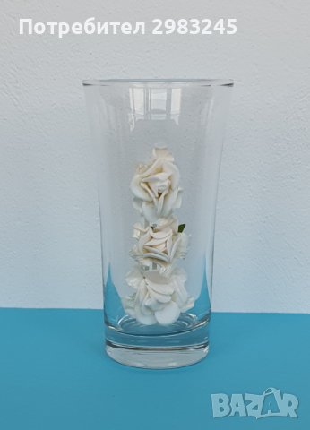 Декорирана стъклена чаша