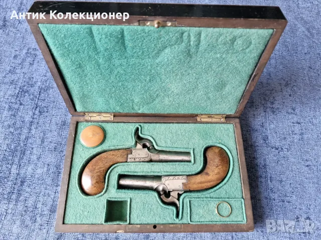 Комплект чифт капсулни джобни пистолети, около 1840–1850 г., снимка 6 - Антикварни и старинни предмети - 55730213