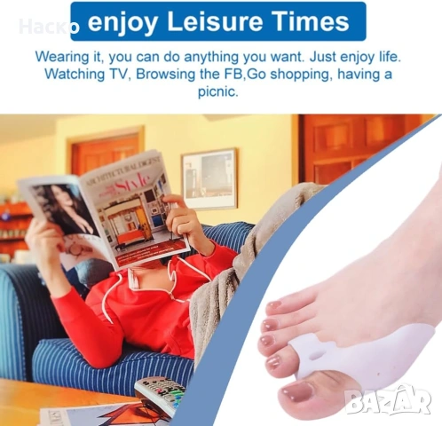 Комплект коректори за пръстите на краката Hallux Bunion Corrector, снимка 4 - Ортези и протези - 53451750