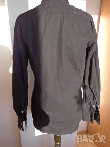 Черна риза G Star M, снимка 5 - Ризи - 39476024