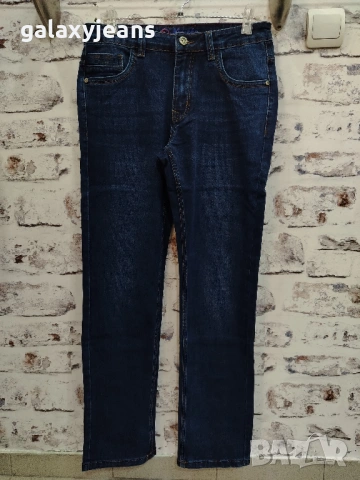 New sky- прави дънки, тъмен класика цвят, почти неизбелени, изчистени, плътен деним с лек еластан, снимка 2 - Дънки - 53022033