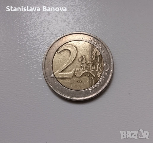 Гръцка монета от 2 евро от 2002г. с буква S в звезда и дефект, снимка 6 - Нумизматика и бонистика - 53301279