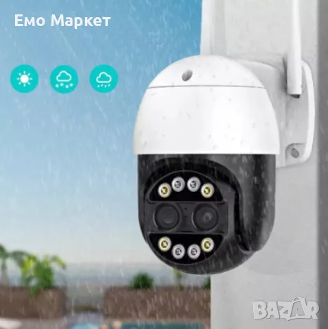 Двойна безжична 8MPX въртяща се камера за наблюдение 8 пъти zoom - iCSee (iOS и Android), снимка 8 - IP камери - 49263657