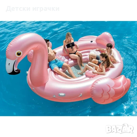 Надуваем дюшек парти остров Фламинго INTEX, 422 x 373 x 185 см, снимка 5 - Надуваеми играчки - 51107594