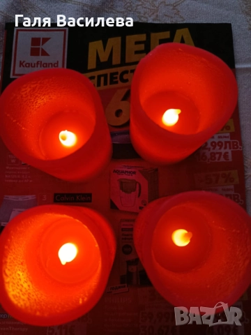 4 броя LED свещи с включени батерии