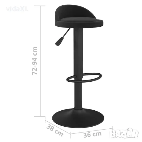 vidaXL Бар табуретка, черна, кадифе, снимка 8 - Столове - 56147035