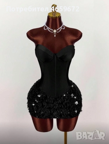 Черна празнична рокля, снимка 2 - Рокли - 52552435