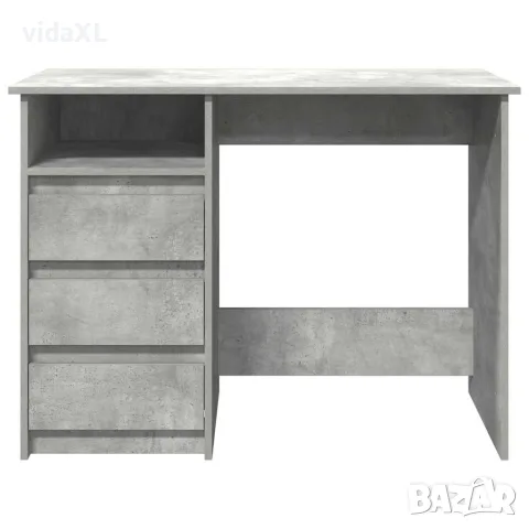 vidaXL Бюро, бетонно сиво, 102x50x75 см, инженерно дърво, снимка 5 - Бюра - 56148274