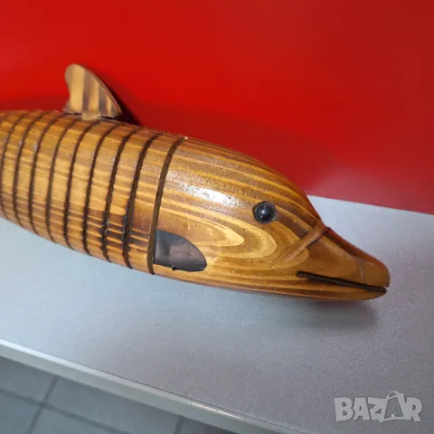 Дървен Делфин, гъвкав, движещ се, 33 см., снимка 6 - Декорация за дома - 49196162