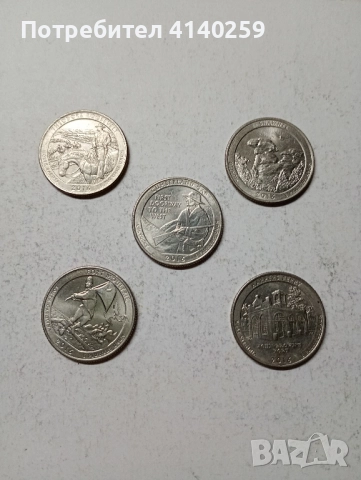 САЩ МОНЕТИ ЛОТ 1/4 куортър долар 2016 г 