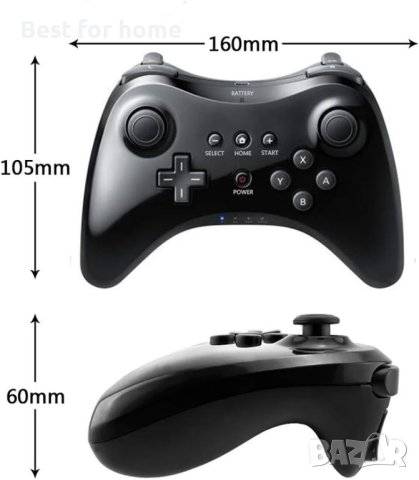 Nintendo Wii U Pro Controller - Black, снимка 6 - Аксесоари - 44463422