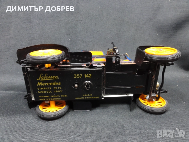 СТАРА РЕТРО ЛАМАРИНЕНА КОЛА ИГРАЧКА MERCEDES SIMPLEX 1902 SCHUCO GERMANY, снимка 7 - Колекции - 52200344