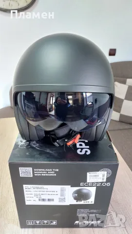 Каска с отворено лице LS OF599 Spitfire II - Matt Black, снимка 2 - Аксесоари и консумативи - 56235552