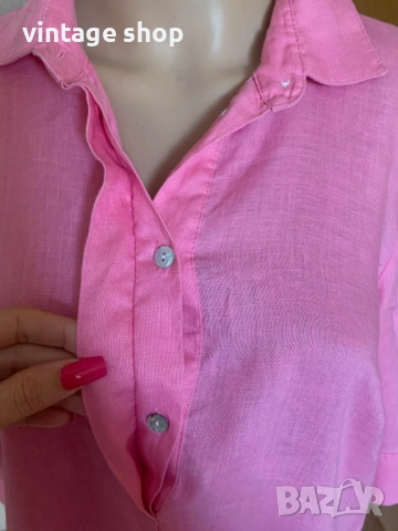 Ленена рокля в розово Christian Berg, размер М/L, снимка 4 - Рокли - 53812725