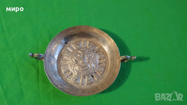 Сребърна чиния Маите, снимка 1 - Антикварни и старинни предмети - 36346724