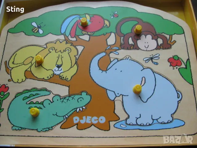 DJECO - Еко , Дървен , Пъзел за Деца 18 месеца + , Качествен, снимка 2 - Електрически играчки - 50427630