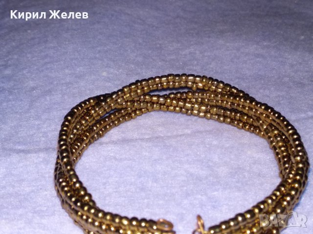 ЗЛАТИСТА РЕГУЛИРУЕМА БРОНЗИРАНА СТОМАНЕНА РЕТРО АРТ ГРИВНА РЪЧНА ИЗРАБОТКА 26573, снимка 8 - Гривни - 41191886