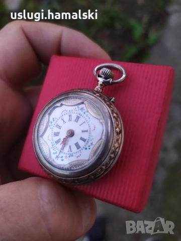 Стар сребърен джобен часовник, снимка 4 - Антикварни и старинни предмети - 52615504