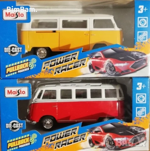 Количка Maisto Power Racer PullBack VW Volkswagen - метална / 2 модела, снимка 2 - Коли, камиони, мотори, писти - 53485955