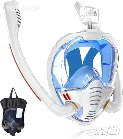 BOKEFA Цялолицева маска за шнорхел със закрепване на камерата S/M, снимка 2 - Спортна екипировка - 48791962