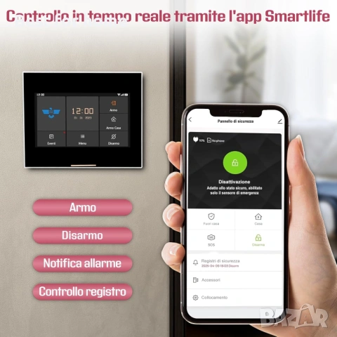 Безжична домашна аларма WiFi за крадци със сензори за врати и прозорци, снимка 3 - Други - 53559226