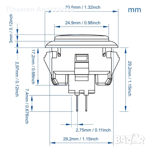 QANBA D-Lite Arcade Buttons 30mm (DL04) – комплект 20 броя бутони за аркадни контролери, снимка 5 - Аксесоари - 53847631