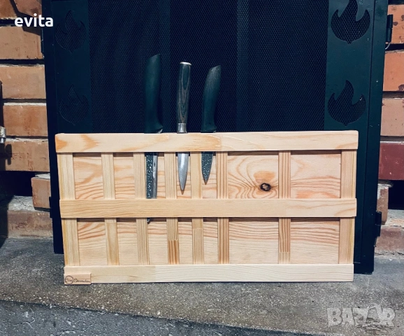 🌿 Уникални дървени стойки за ножове – ръчна изработка с характер, снимка 11 - Аксесоари за кухня - 38571562