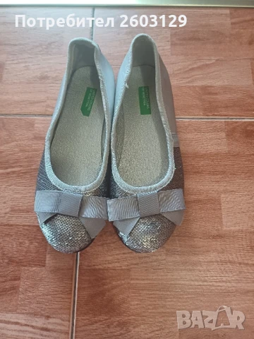 Сиви обувки тип балеринки , снимка 2 - Детски обувки - 50581217
