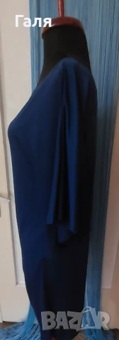 Асиметрична рокля/туника цвят турско синьо, размер Л, снимка 4 - Рокли - 51407522