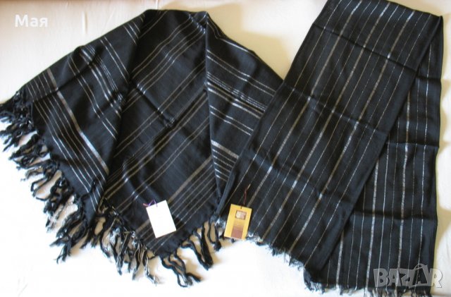 Нов вълнен шал тип "ПОНЧО"- 100% вълна, снимка 3 - Шалове - 34205501