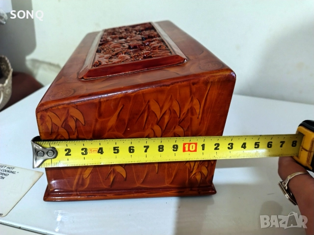 Прекрасна Дървена Кутия За Бижута,Дранкулки, снимка 11 - Антикварни и старинни предмети - 52510737