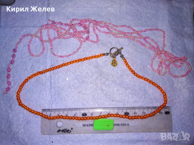 ДВЕ СТАРИ МЪНИСТЕНИ ГЕРДАНЧЕТА КОЛИЕТА РЪЧНА ИЗРАБОТКА ФИНИ НЕЖНИ БЛЕСТЯЩИ 38942, снимка 2 - Колиета, медальони, синджири - 41865539