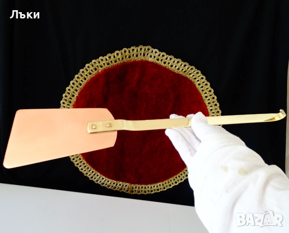 Медна лопатка,шпатула за обръщане,сервиране,грил,чиста мед. , снимка 2 - Антикварни и старинни предмети - 51773131