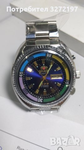 ORIENT автоматичен механичен часовник,въртящ се безел,водоустойчив,ден от седмицата,дата, снимка 2 - Мъжки - 41854306