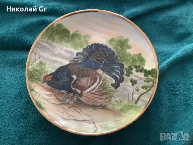 Стенна чиния порцелан произведено в Германия диаметър 19 см  ръчно рисувани