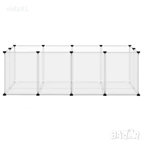 vidaXL Клетка за малки животни прозрачна 144x74x46,5 см PP и стомана, снимка 3 - За гризачи - 56147154