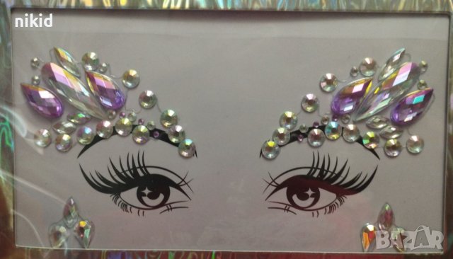 самозалепващи се камъчета за лице очи декорация грим 